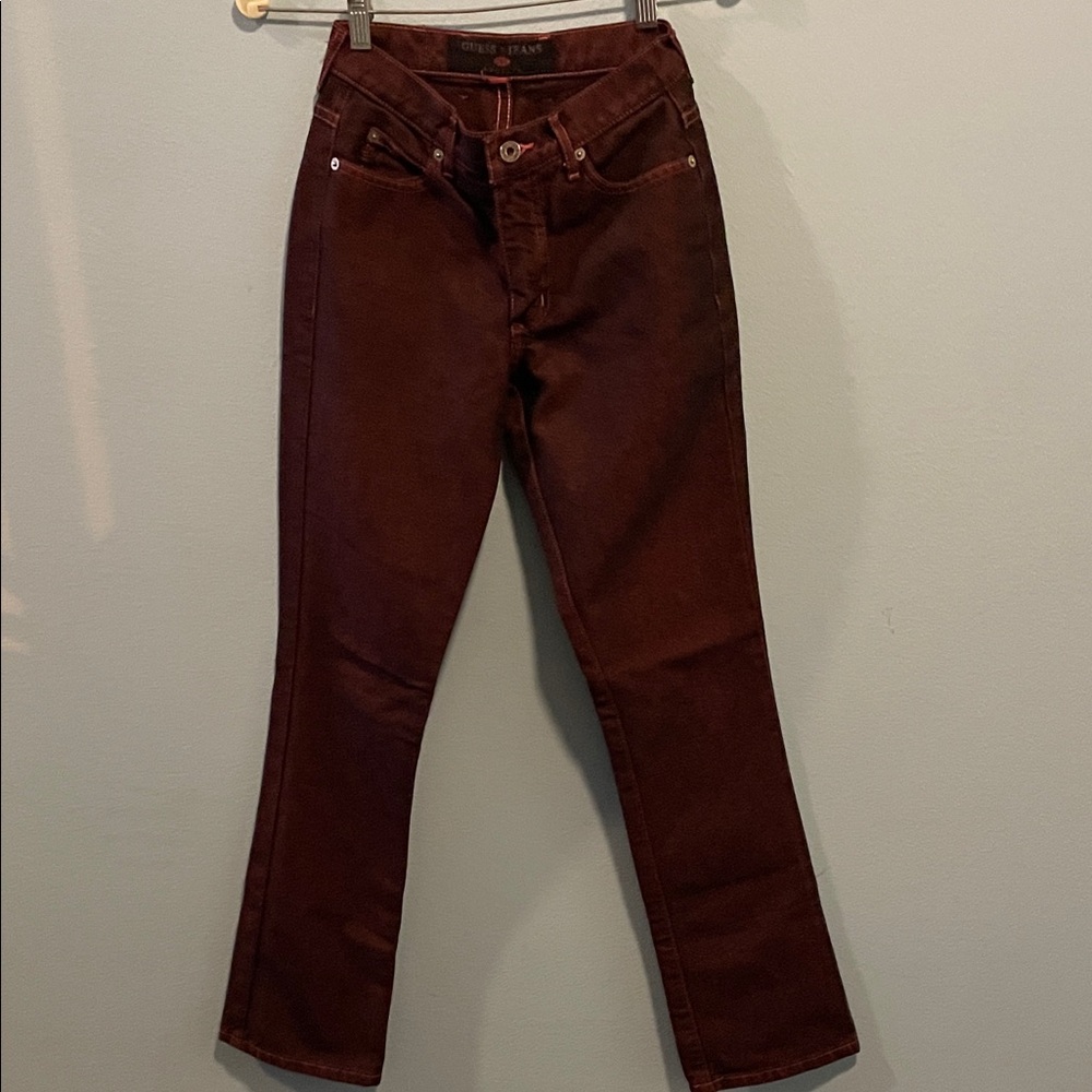 *Guess jeans* Citizen Women's Boot-Cut Jeans in Deep Maroon